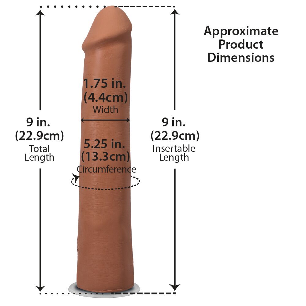 Фалоімітатор - Фалоімітатор Doc Johnson The Realistic Cock ULTRASKYN - 9 Inch Caramel 4