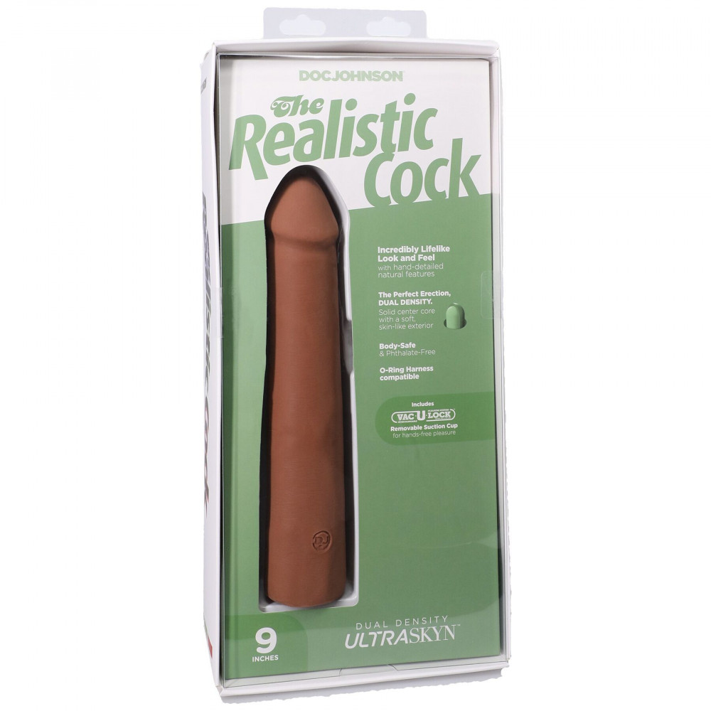 Фалоімітатор - Фалоімітатор Doc Johnson The Realistic Cock ULTRASKYN - 9 Inch Caramel 7