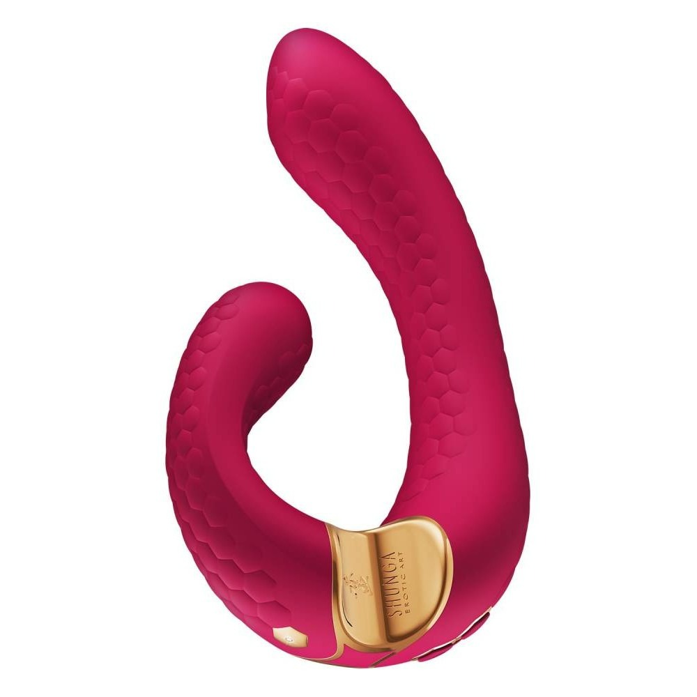 Секс игрушки - Вагинально-клиторальный вибратор Shunga Miyo нереалистичный, малиновый, 18.5 х 3.7 см 7