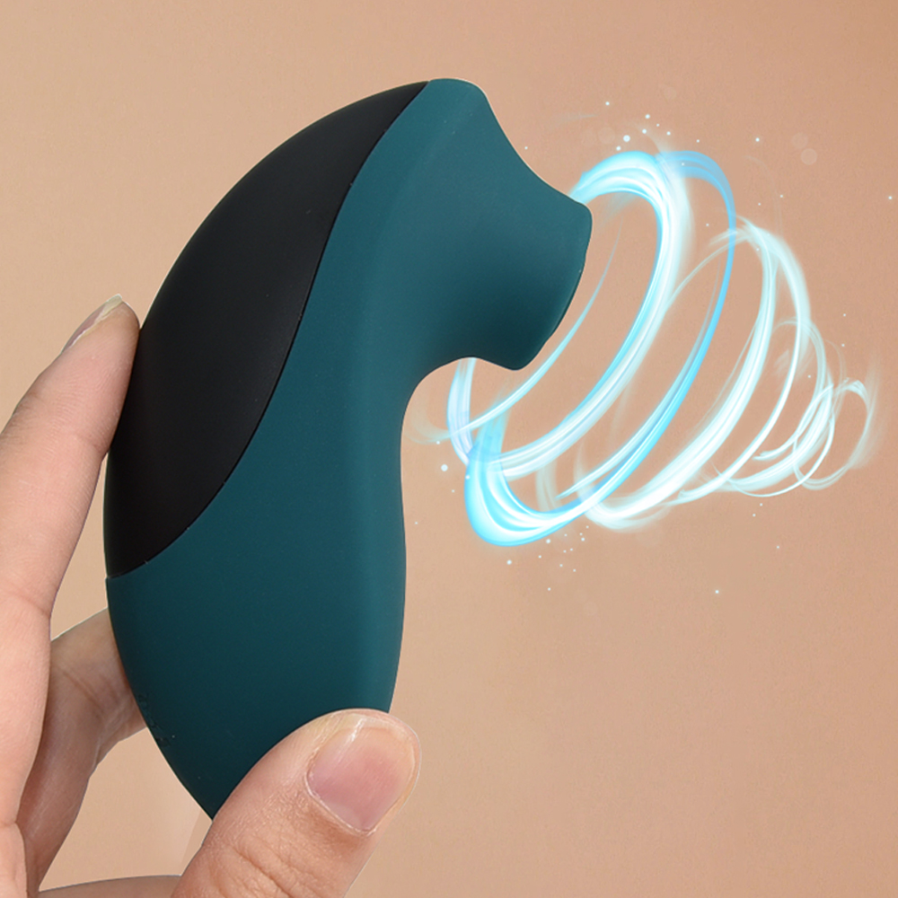 Вакуумный вибратор - Вакуумный стимулятор для клитора Sweet Em, чёрно-зелёный 5