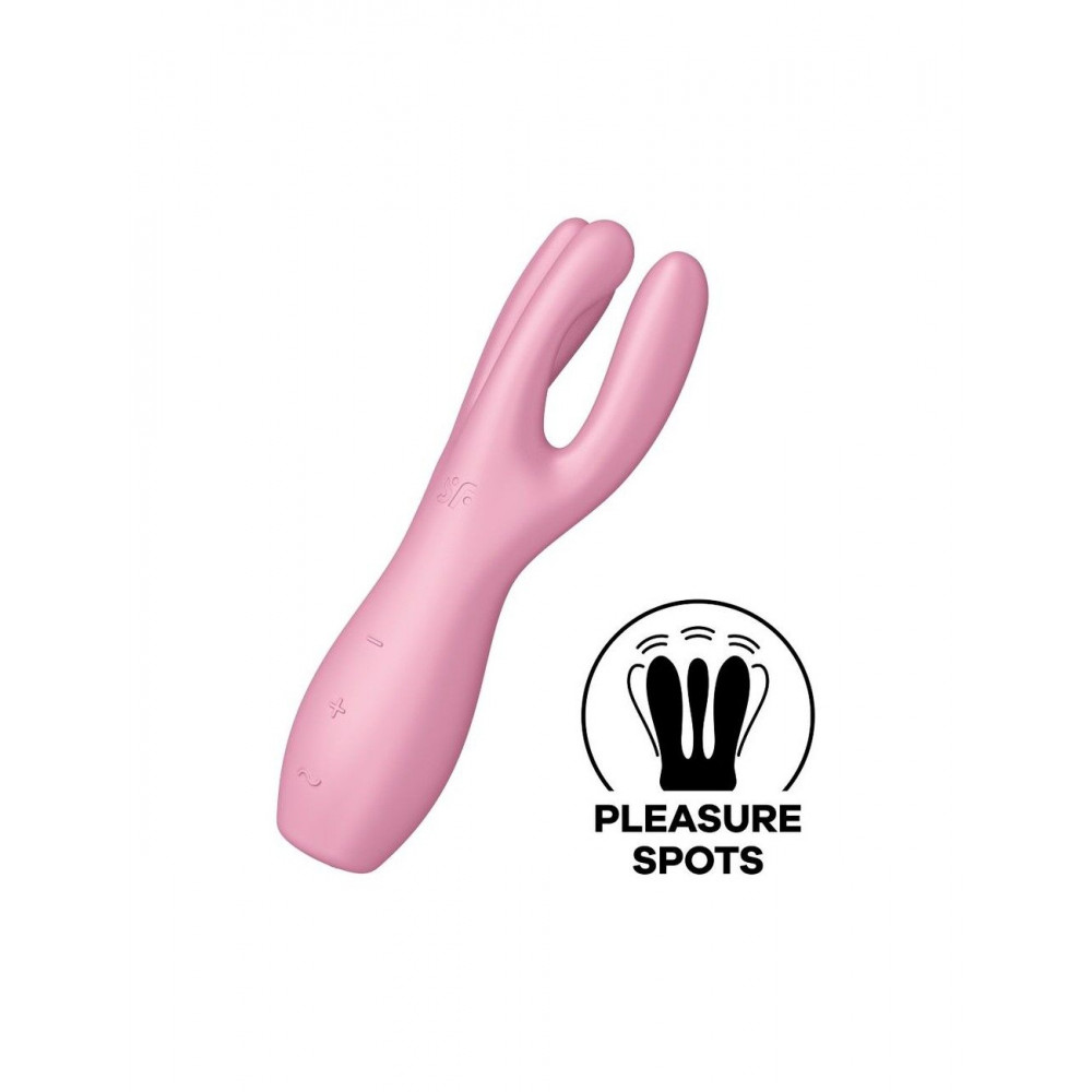 Клиторальный вибратор - Клиторальный вибратор Satisfyer Threesome 3 Pink с тремя пальчиками
