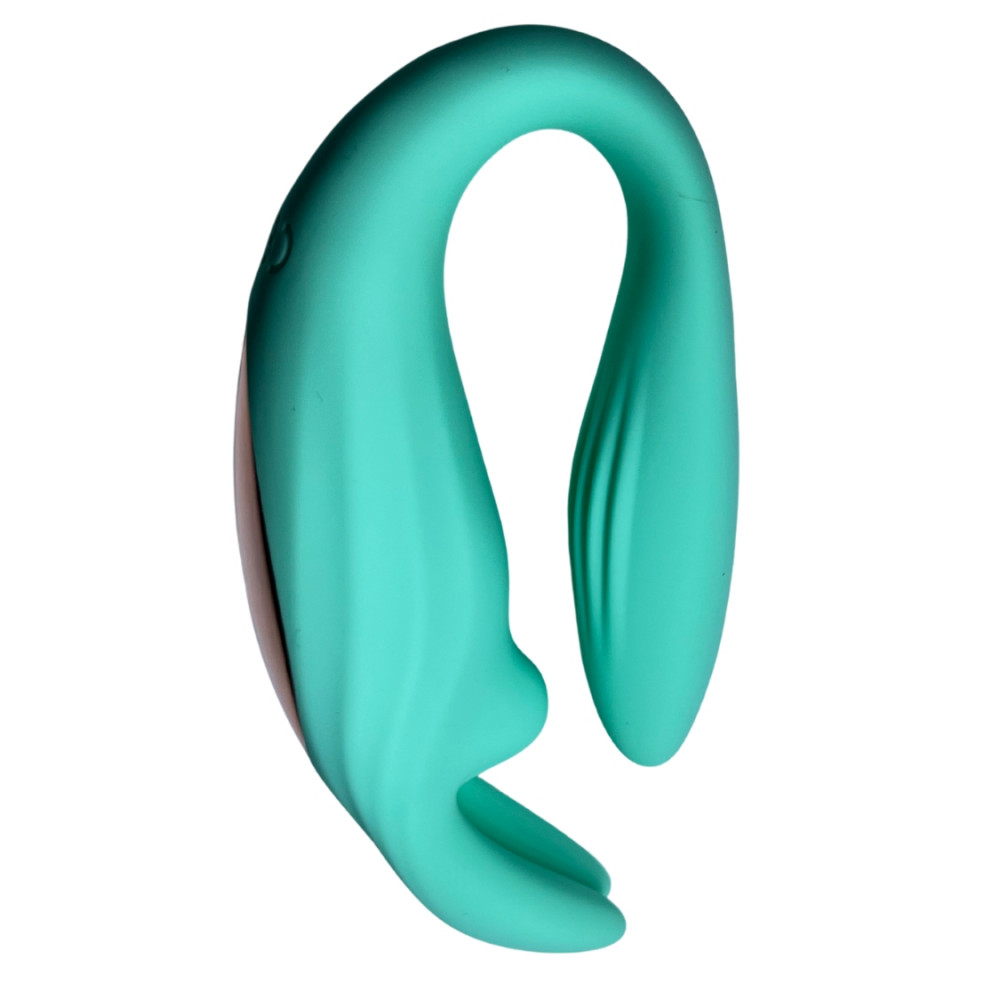 Игрушки для пар - Вибратор для пар в форме зайца Passion Play с пультом, бирюзовый 3