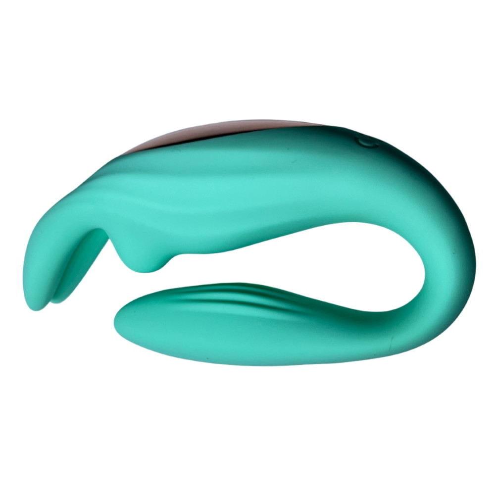 Игрушки для пар - Вибратор для пар в форме зайца Passion Play с пультом, бирюзовый 4