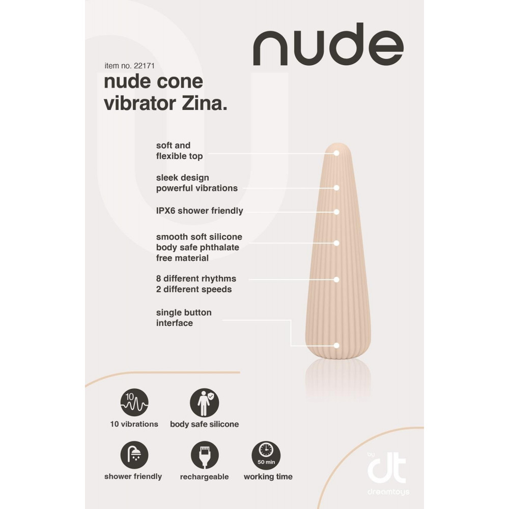 - Вибратор для тренировки мышц Кегеля Dream Toys Nude Zina дорожный размер нюдовый 4