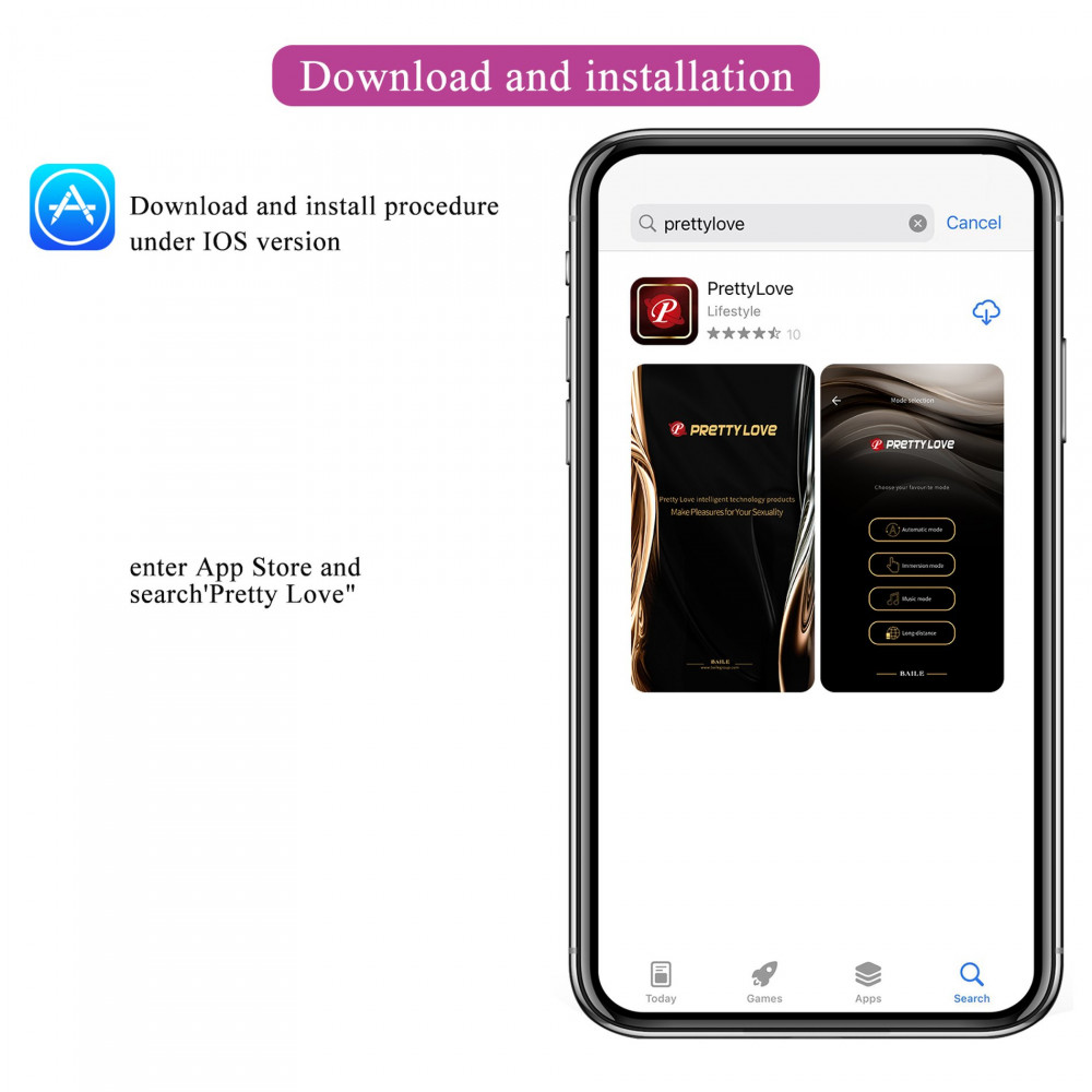 Вибратор-кролик - Вибратор-кролик PRETTY LOVE Liam с управлением с приложения, фиолетовый, 21 х 3.9 см 11