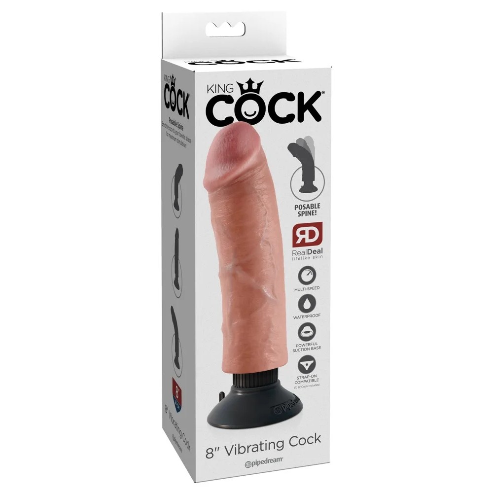 - Вібратор на присоску Pipedream King Cock бежевий