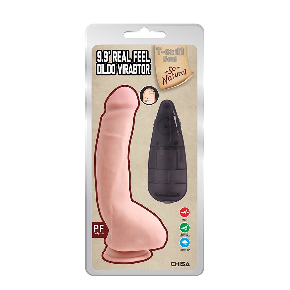 Разное - Вибратор большого размера на присоске Chisa T-skin ReaL с пультом, телесный 2