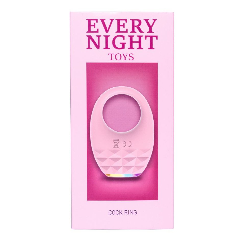 Різне - Вібраційне ерекційне кільце Every Night Toys з підсвічуванням, біле 8