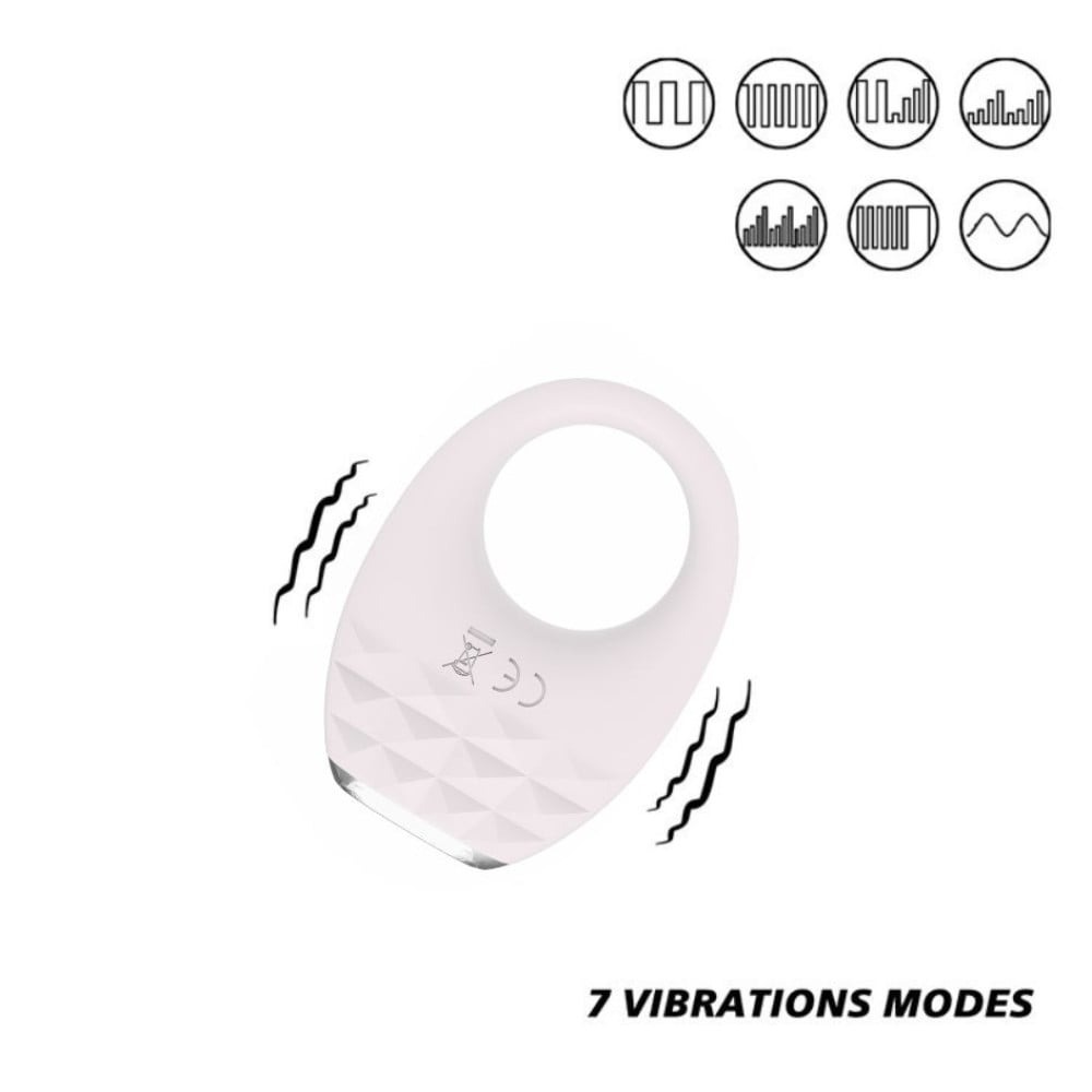 Різне - Вібраційне ерекційне кільце Every Night Toys з підсвічуванням, біле 2