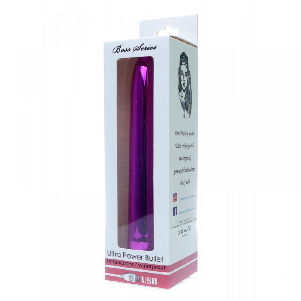 Різне - Віброкуля Ultra Power Bullet USB Glossy Pink 10 режимів вібрації 2