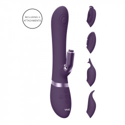 Вибратор-кролик Etsu пульсация + 4 насадки цвет: фиолетовый Vive (Нидерланды)