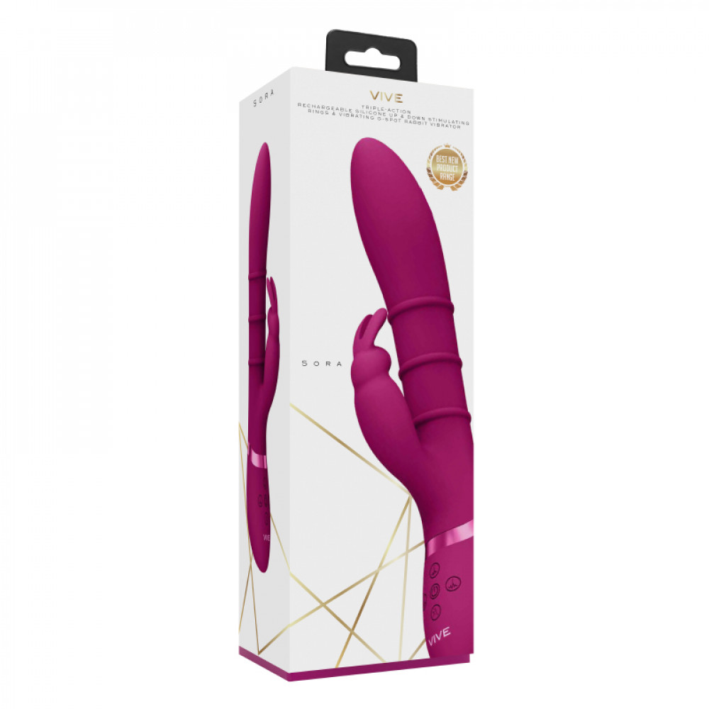 Різне - Вібратор-кролик Sora для точок G, U та клітора колір: рожевий Vive (Нідерланди) 6