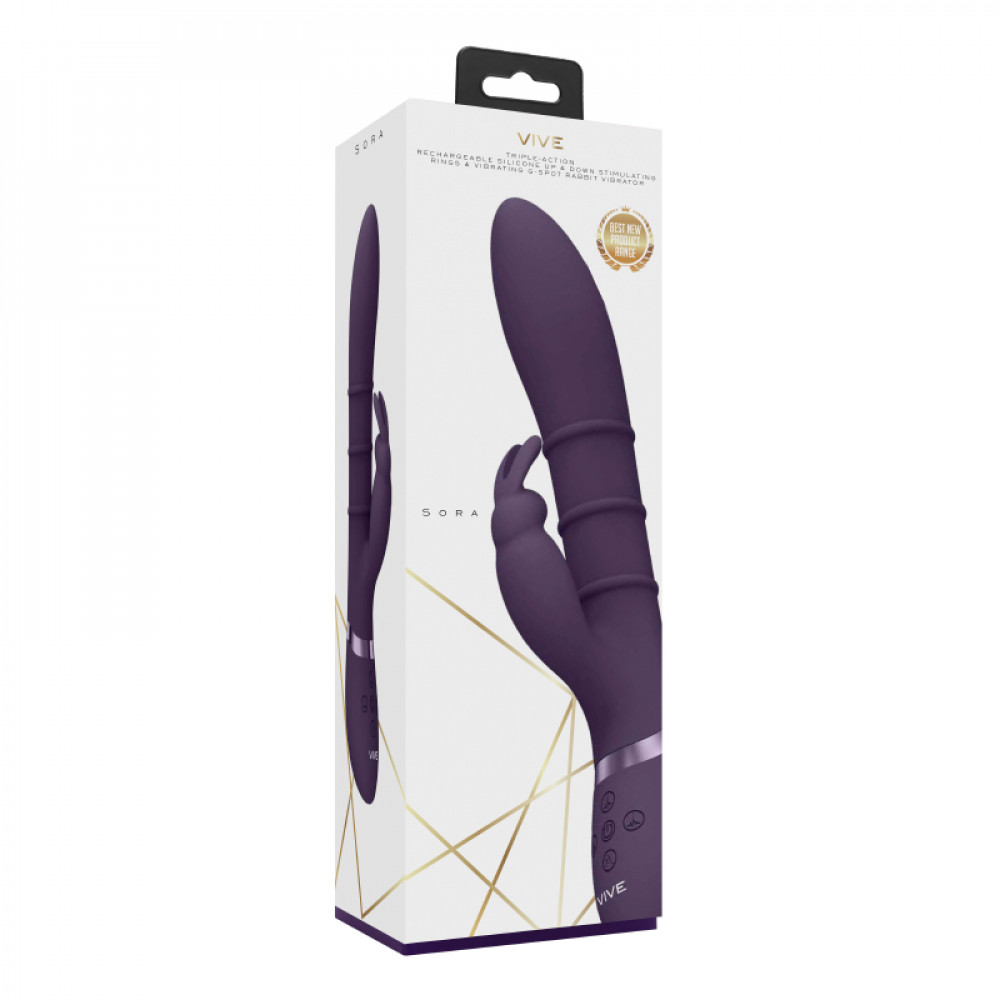 Різне - Вібратор-кролик Sora для точок G, U та клітора колір: фіолетовий Vive (Нідерланди) 6