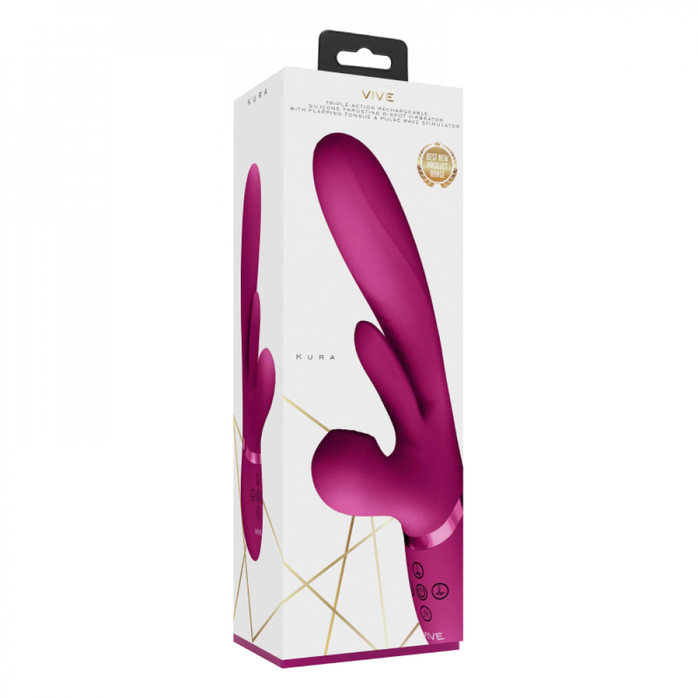 Різне - Вібратор-кролик Kura для точок G, A, U та клітора колір: рожевий Vive (Нідерланди) 5