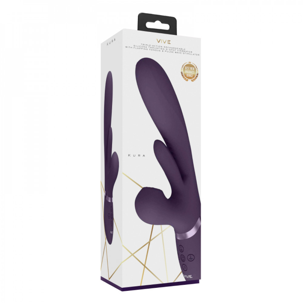 Різне - Вібратор-кролик Kura для точок G, A, U та клітора колір: фіолетовий Vive (Нідерланди) 5