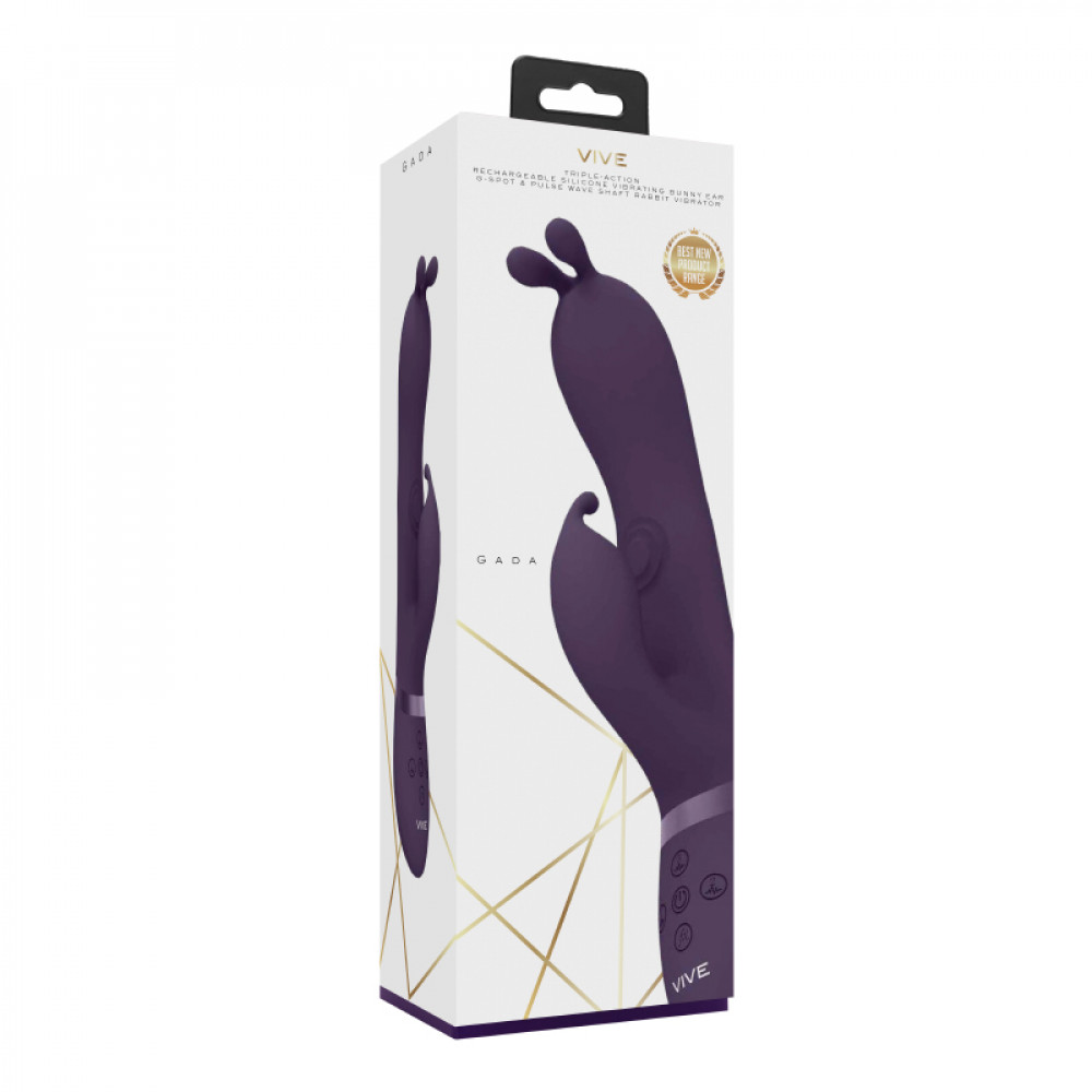 Різне - Вібратор-кролик Gada для точок U, G, A та клітора колір: фіолетовий Vive (Нідерланди) 5