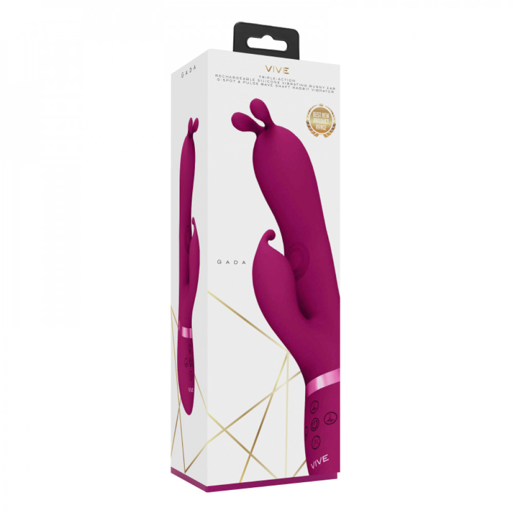 Разное - Вибратор-кролик Gada пульсация + ушки цвет: розовый Vive (Нидерланды) 5