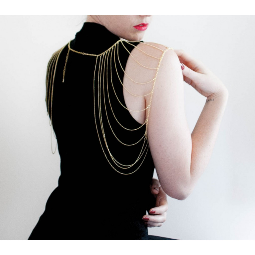 Интимные украшения - Цепочки на шею, плечи и спину MAGNIFIQUE цвет: золотистый Bijoux Indiscrets (Испания) 3