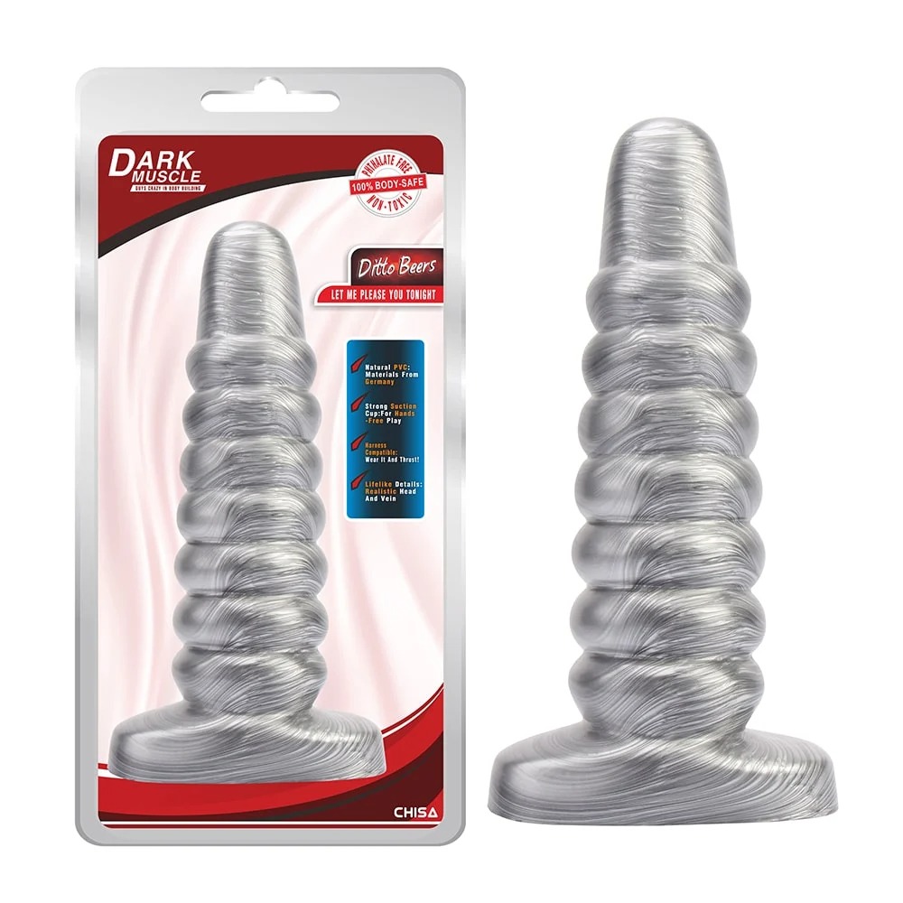 Анальные игрушки - Анальная пробка рельефная SILVER Cdt Bisley Dark Muscle Chisa 23 х 6.2 см