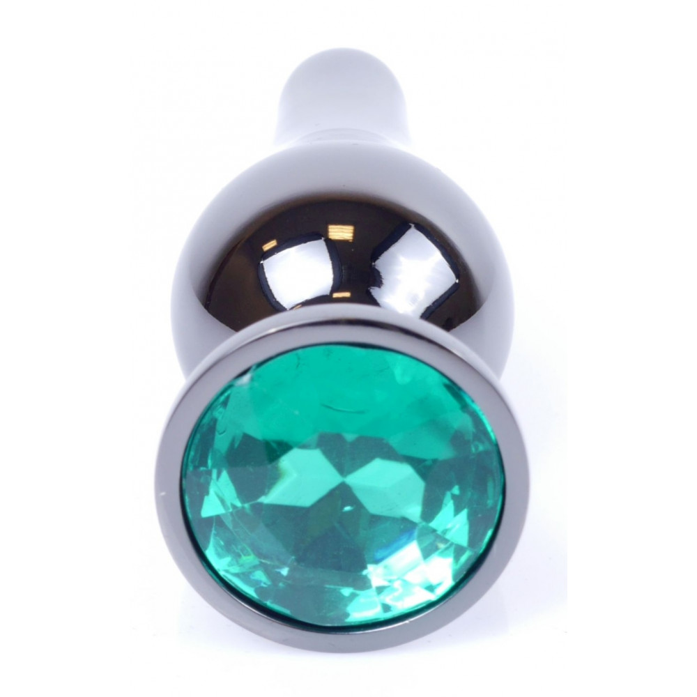 Анальные игрушки - Анальная пробка Boss Series - Jewellery Dark Silver BUTT PLUG Green, BS6400060 6