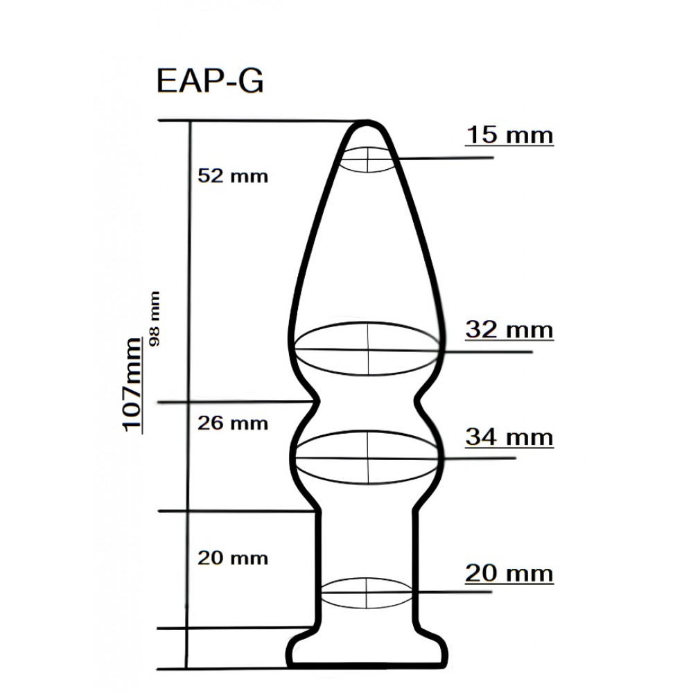 Разное - Анальный плаг из стекла EGZO EAP-G ( длина 10.7 см, диаметр 3.4 см ) 2