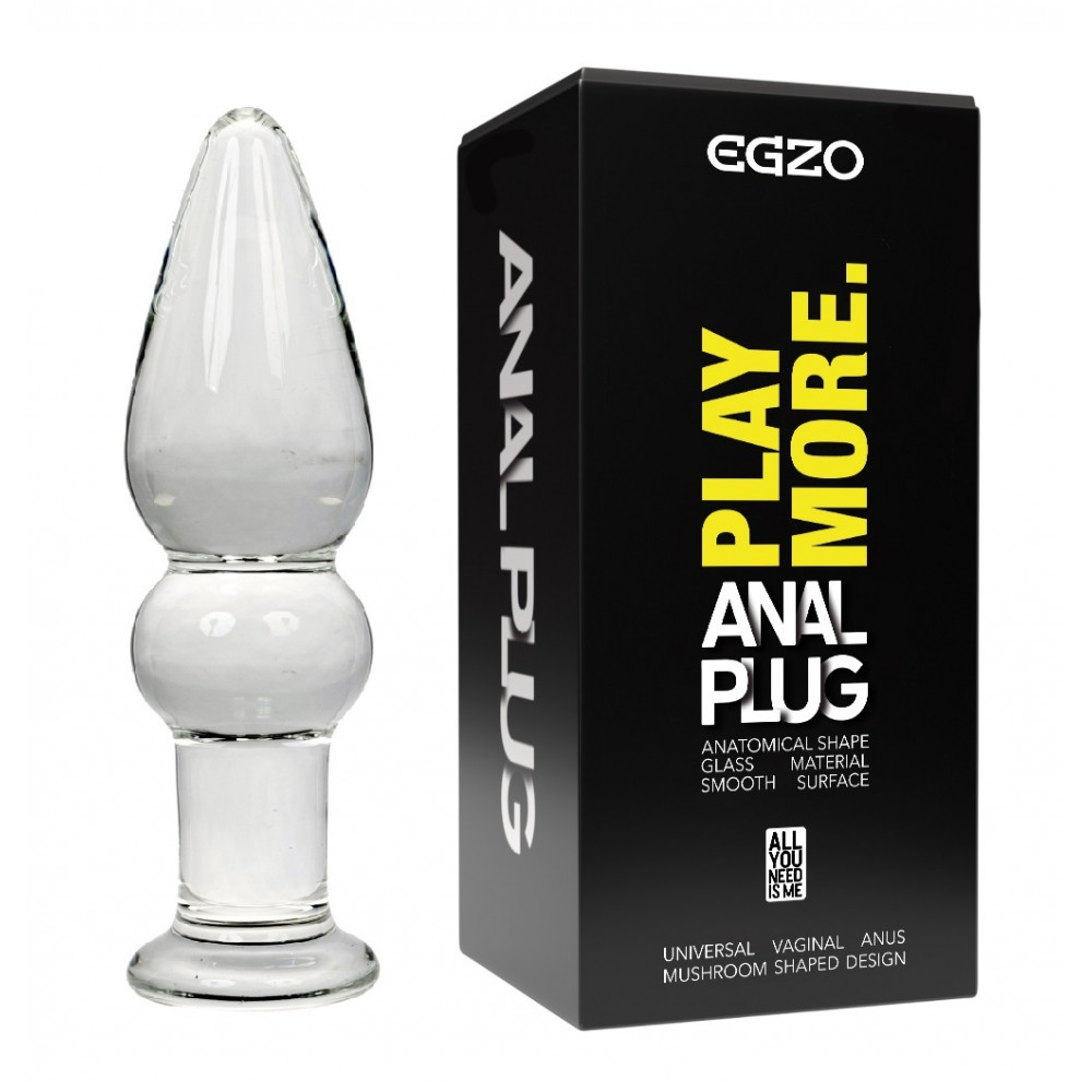 Разное - Анальный плаг из стекла EGZO EAP-G ( длина 10.7 см, диаметр 3.4 см )