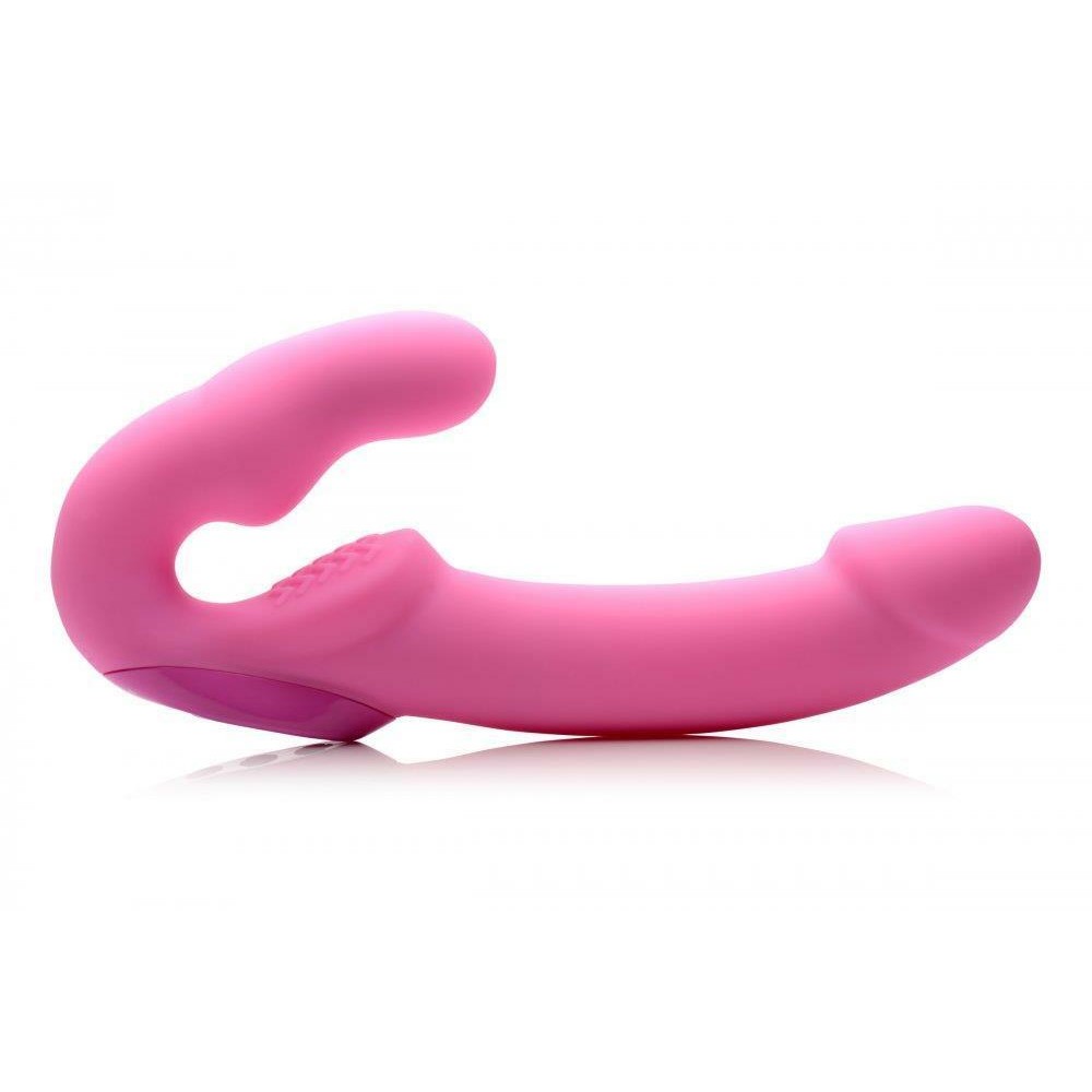 Секс игрушки - Безремневой страпон с дистанционным управлением, розовый 4