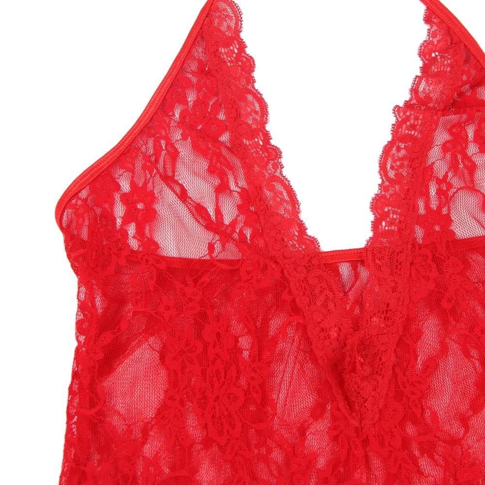 Різне - Боді з панчохами Star Night мереживне, напівпрозоре, червоний, ХL 6