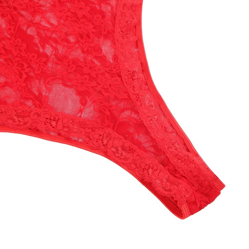 Різне - Боді з панчохами Star Night мереживне, напівпрозоре, червоний, ХL 7