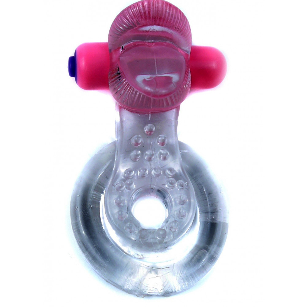  - Ерекційне вібро кільце BOSS - Tongue Vibro Cock Ring Clear, BS6700051 7