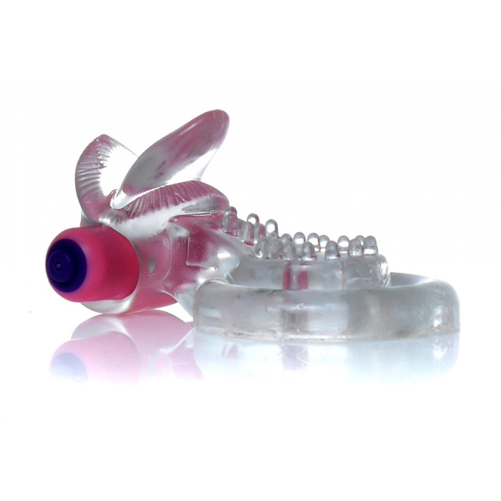  - Ерекційне вібро кільце BOSS - Tongue Vibro Cock Ring Clear, BS6700051 5