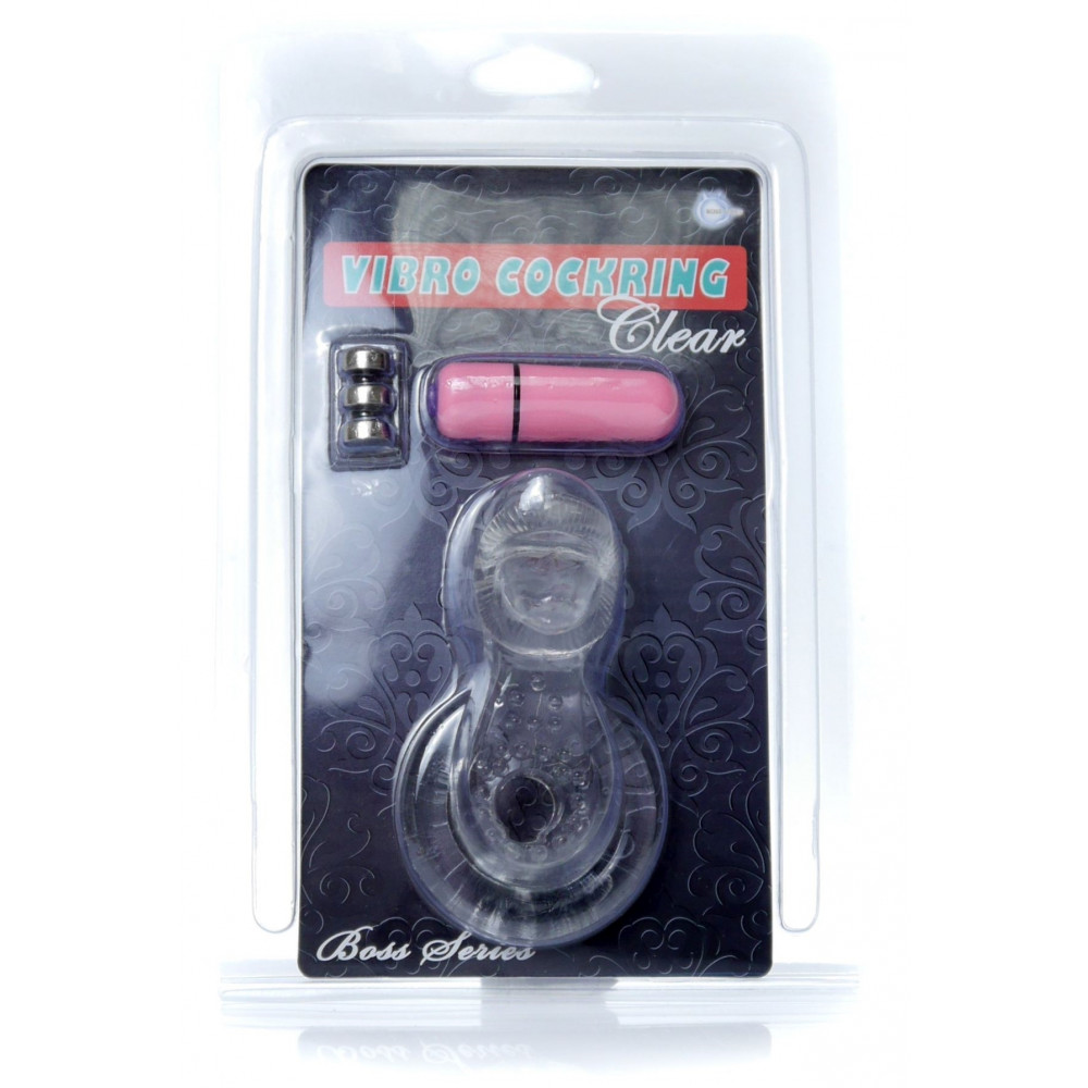  - Ерекційне вібро кільце BOSS - Tongue Vibro Cock Ring Clear, BS6700051 8