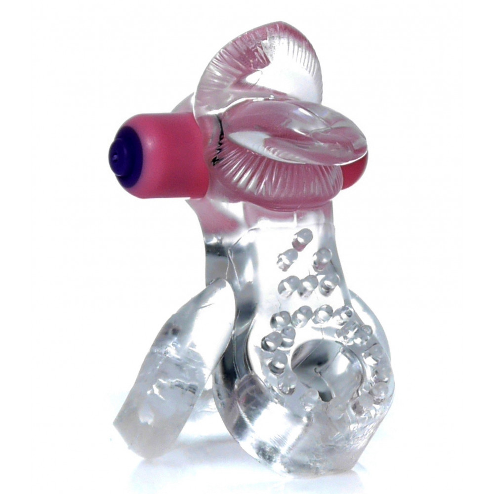  - Ерекційне вібро кільце BOSS - Tongue Vibro Cock Ring Clear, BS6700051 1