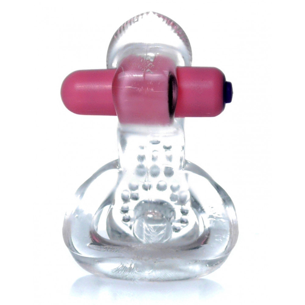  - Ерекційне вібро кільце BOSS - Tongue Vibro Cock Ring Clear, BS6700051 4