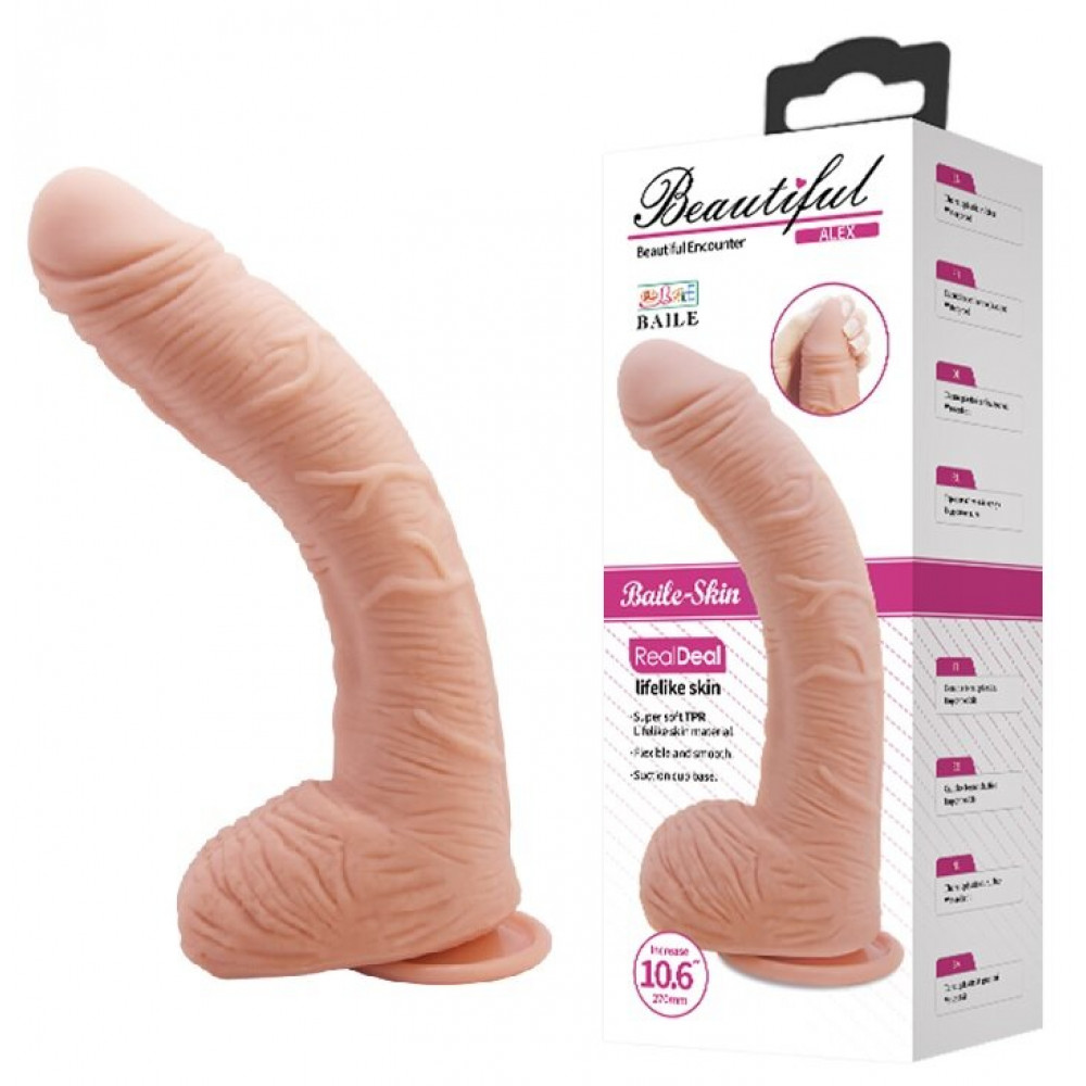  - Фаллоимитатор на присоске Baile Beautiful ALEX 10.6'' Flesh, BW-008037NR