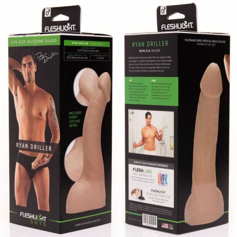 Секс игрушки - Фаллоимитатор с мошонкой реалистичный Fleshjack Guys-Ryan Driller Dildo, бежевый 7