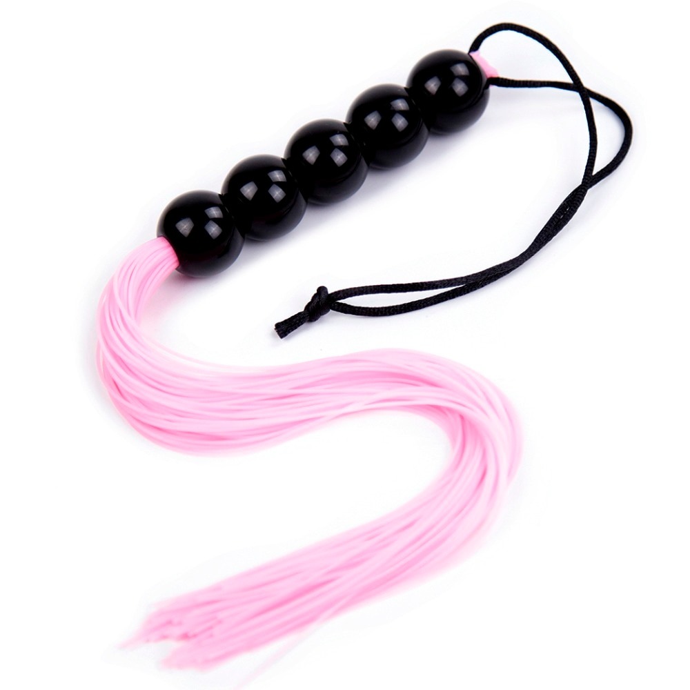 БДСМ игрушки - Кнут розовый, ручка из шариков FLOGGER, 45 см