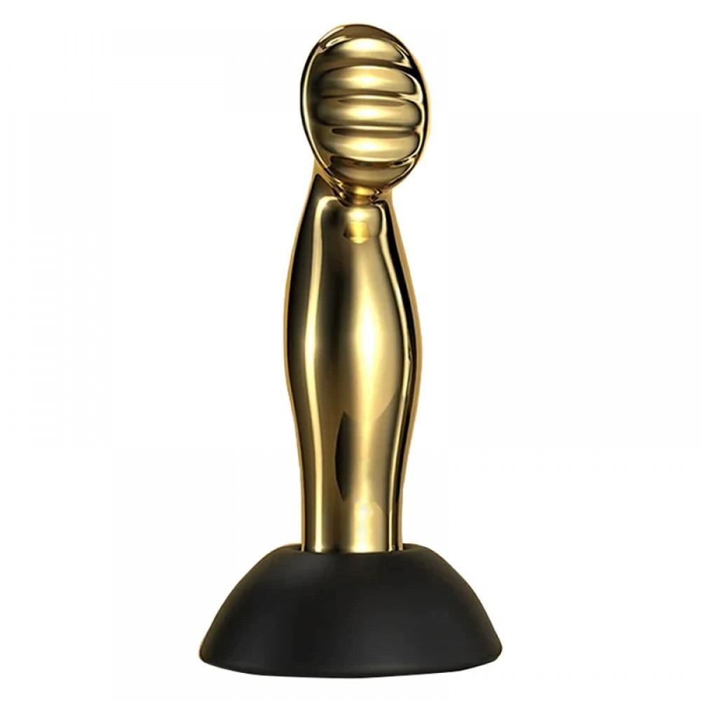 Різне - Масажер простати металевий золото з вібрацією Lockink 1