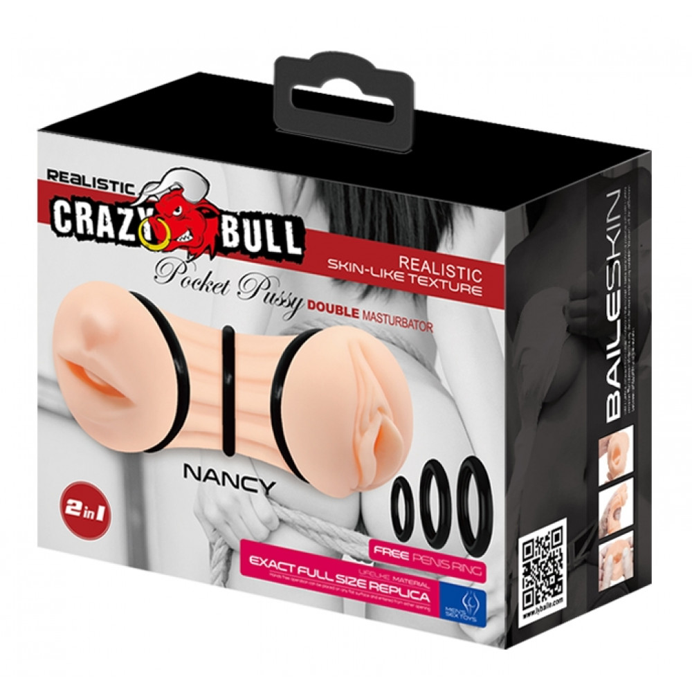 Різне - Мастурбатор з двома входами Crazy Bull-NANCY Pocket Риѕѕум DOUBLE MASTURBATOR, BM-009224H 7