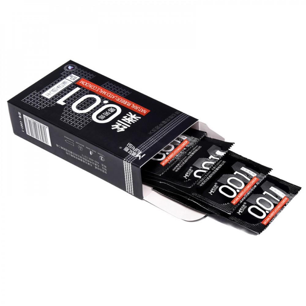 Презервативы - Набор ультратонких презервативов 0,01 мм с дополнительной смазкой, Black 10 шт 9
