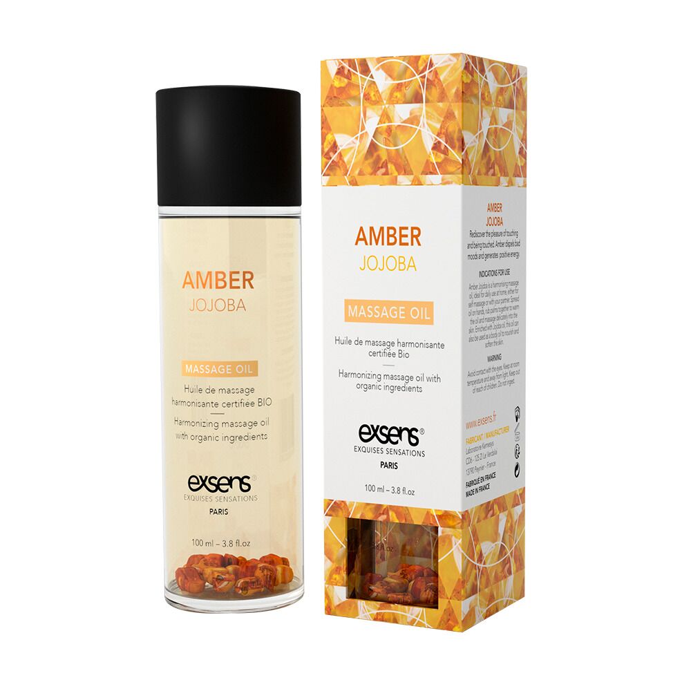 Для массажа - Массажное масло EXSENS Amber Jojoba (гармонизирующее с янтарем) 100мл, натуральное