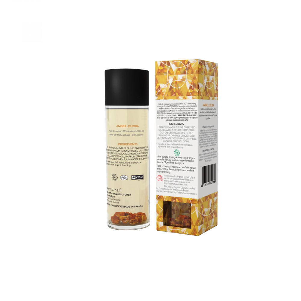 Для массажа - Массажное масло EXSENS Amber Jojoba (гармонизирующее с янтарем) 100мл, натуральное 1