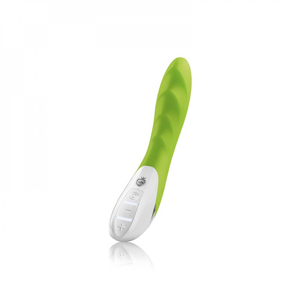 Классический вибратор - Мощный вибратор Mystim Sassy Simon Green с двумя моторами и стимулирующим рельефом