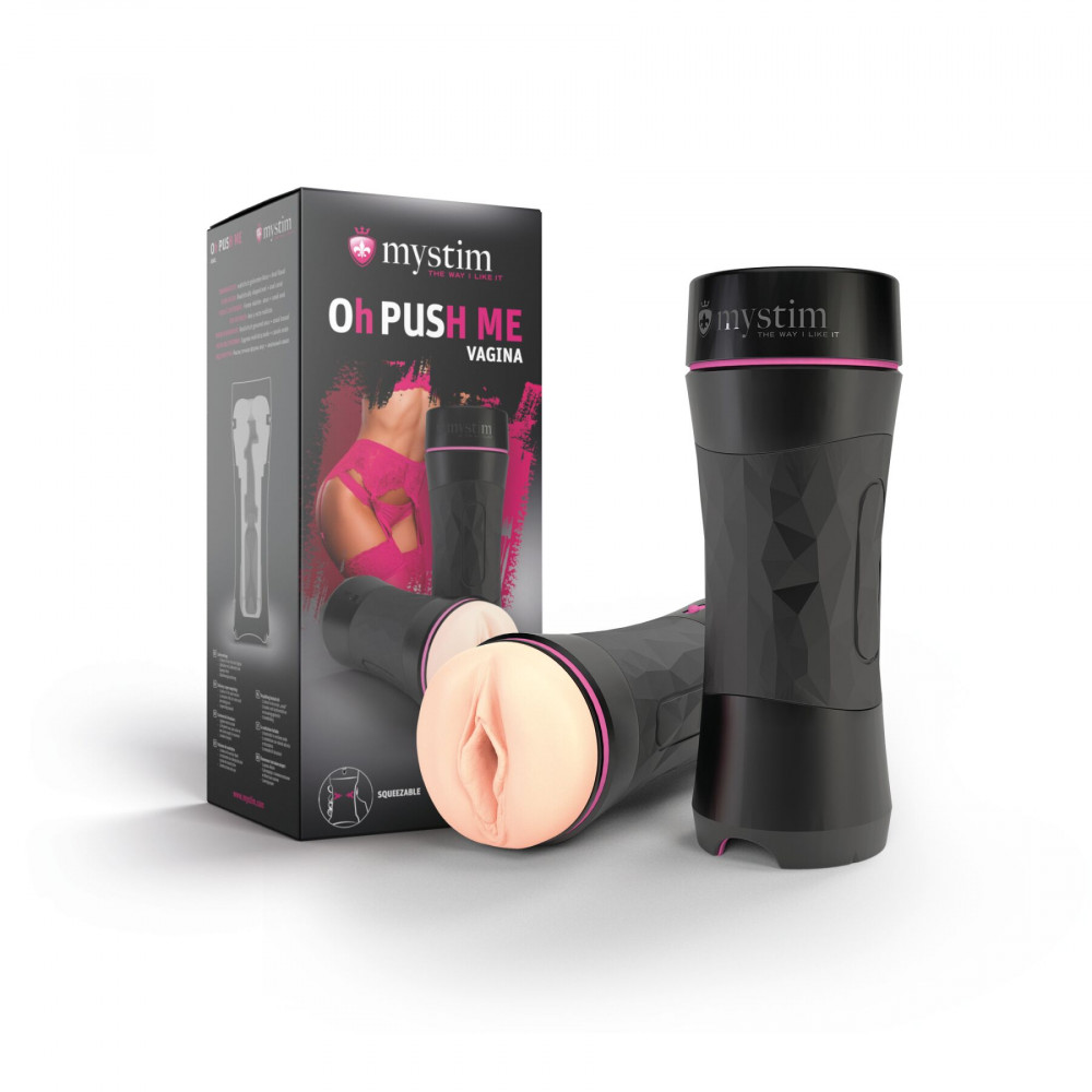 Мастурбаторы без вибрации - Мастурбатор-вагина Mystim O(h) PUSH ME Vagina, можно сжимать и регулировать вакуум 6
