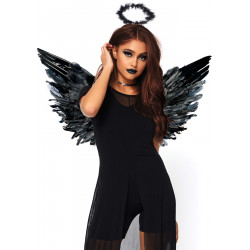 Крылья черного ангела Leg Avenue Angel Accessory Kit Black, крылья, нимб
