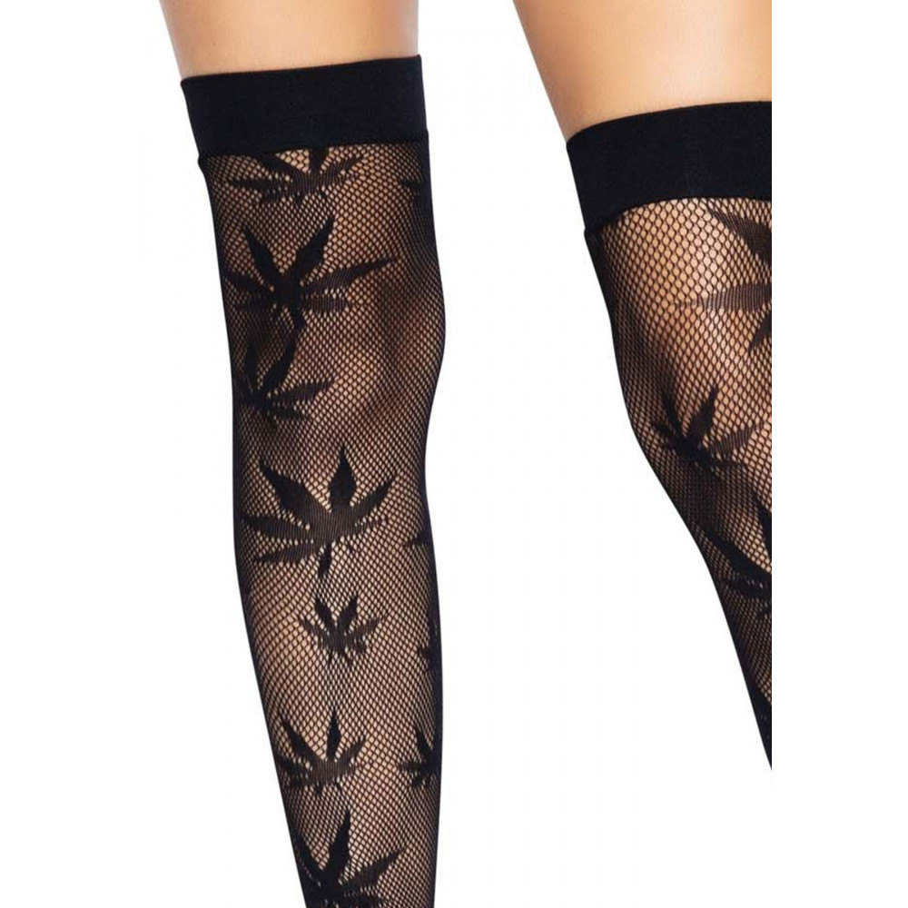 Чулки - Чулки Leg Avenue 420 Net thigh highs Black 3