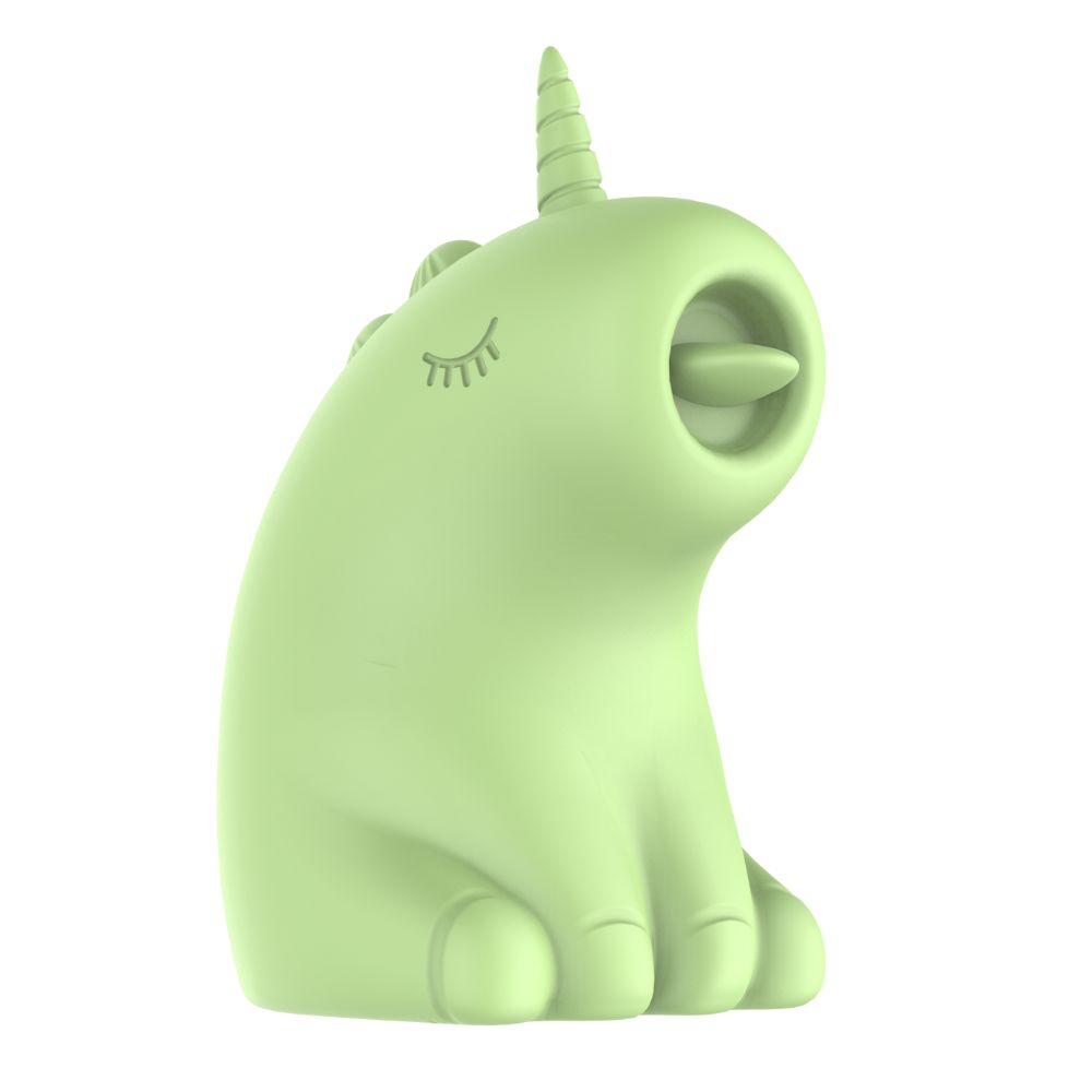 Різне - Стимулятор клітора з язичком UNIVIBE Єдиноріг, 10 режимів, зелений 3