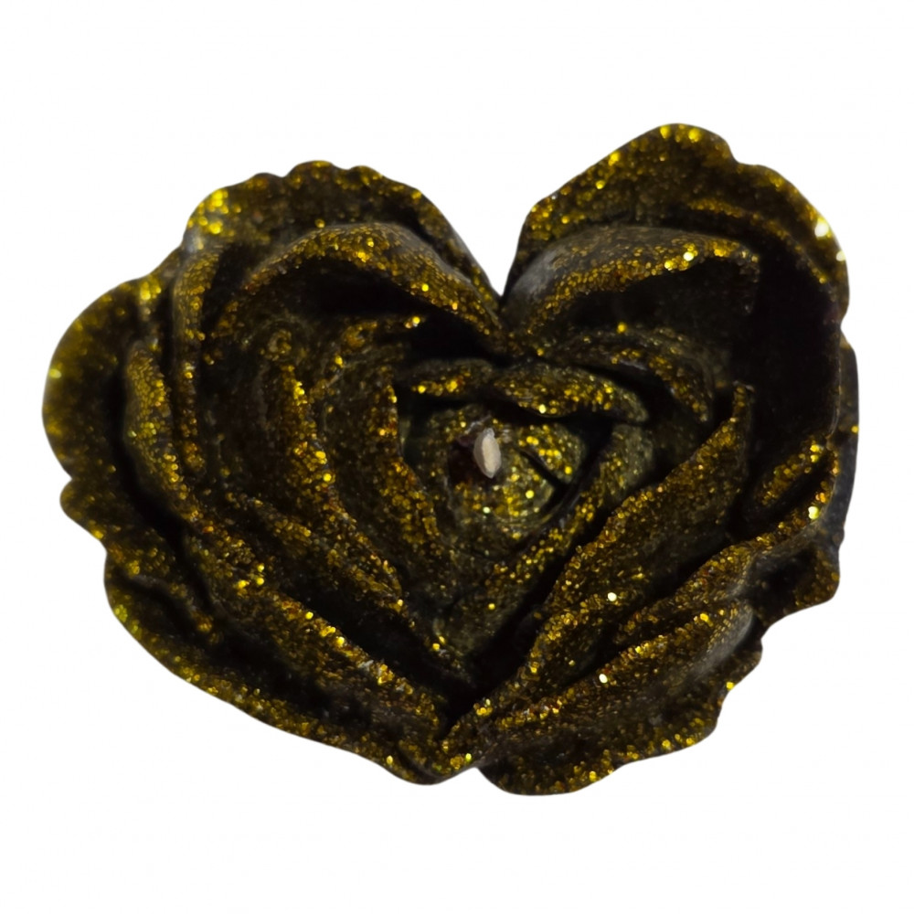 Різне - Свічка низькотемпературна у вигляді троянди з глітером GlowKink чорна, L 31