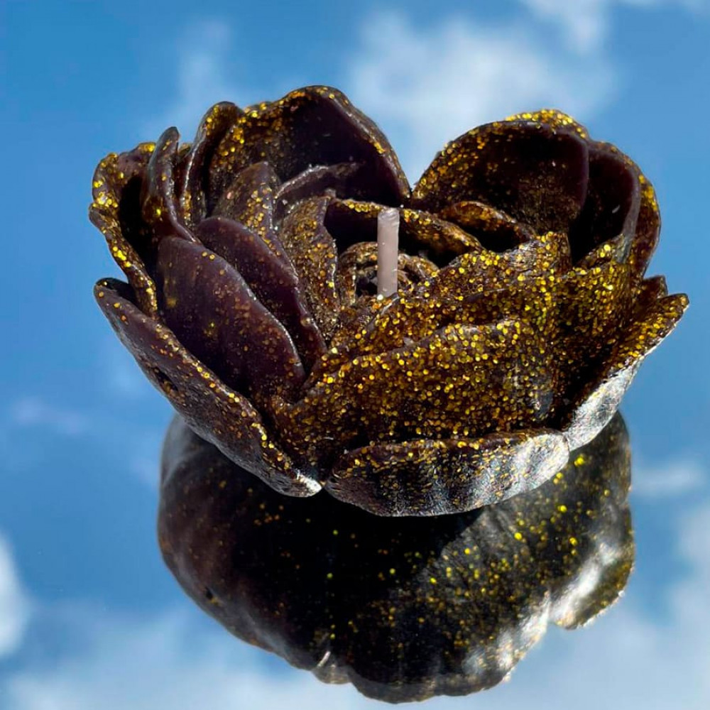 Різне - Свічка низькотемпературна у вигляді троянди з глітером GlowKink чорна, L 38